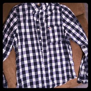 Navy Blue Long Sleeve Hollister Shirt